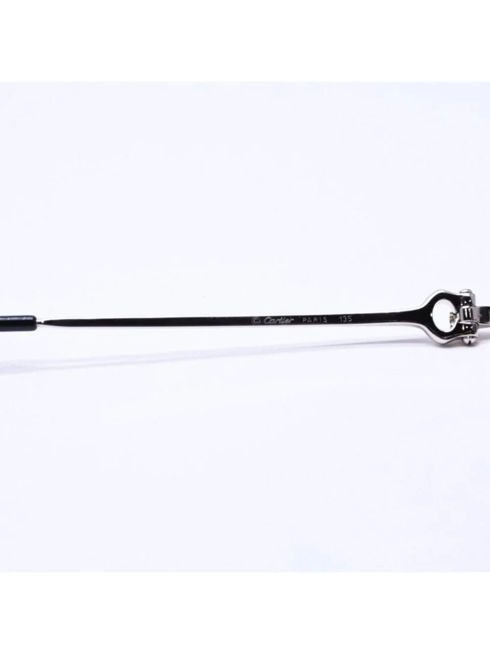 Cartier Rimless Oval Sunglasses 2C Motif Black Allie Silver Eyewear